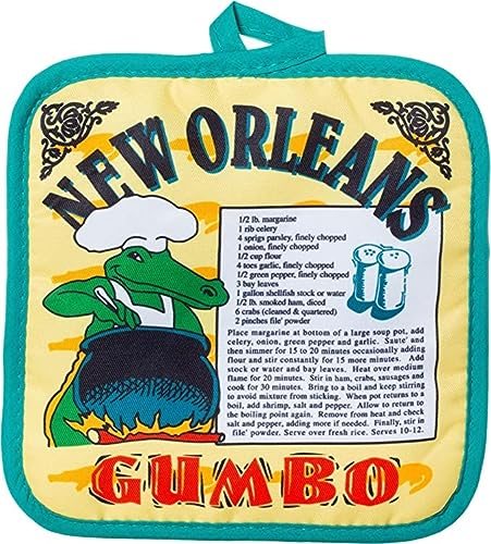 New Orleans Classic Famous Gumbo Recipe Souvenir Pot Holder...