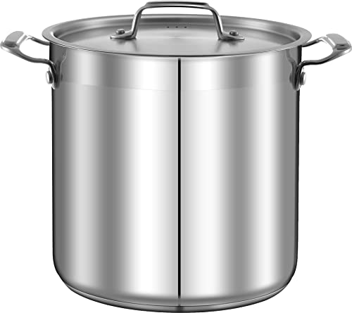 NutriChef Stainless Steel Cookware Stock Pot - 24 Quart, Heavy Duty...