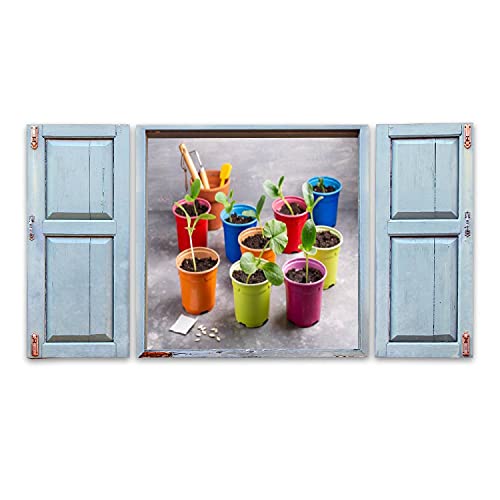 Old Window Frame Style Wall Art 3D Zucchini courgette or squash see...