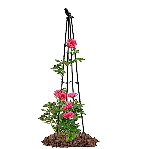 OTOSUNNY Trellis for Climbing Plants, 4 ft Tall 4-Stake with 3-Tier...