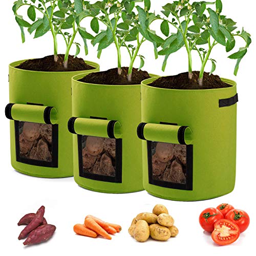 Potato Planter Bags 3-Pack 7 Gallons Grow Bags Aeration Tomato Plan...