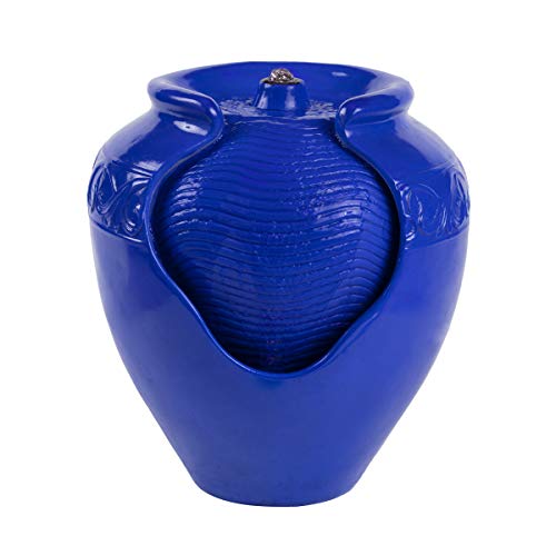 Pure Garden 50-LG1184 Jar Fountain – Indoor or Outdoor Ceramic-Lo...
