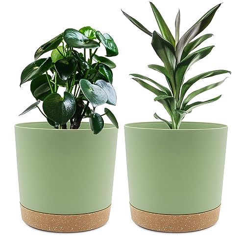 QCQHDU Plant Pots Set of 2 Pack 8 inch,Planters for Indoor Plants w...