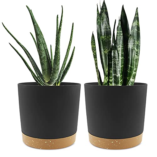 QCQHDU Plant Pots Set of 2 Pack 8 inch,Planters for Indoor Plants w...