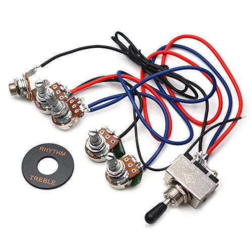 SAPHUE Guitar Wiring Harness Prewired 2V2T 3 Way Toggle Switch Jack...