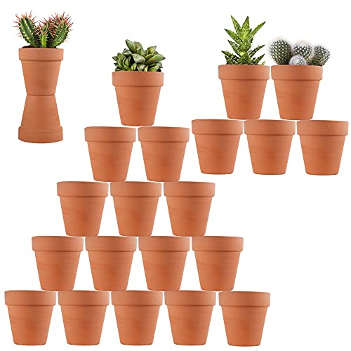 Sderoq 3.14 Inch Terracotta Pots - 22Pack Clay Flower Pots with Dra...