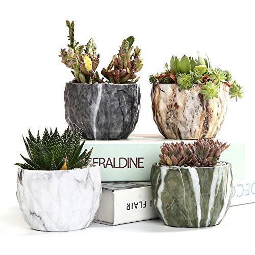 SE SUN-E Sun-E Modern Style Marbling Ceramic Flower Pot Succulent C...