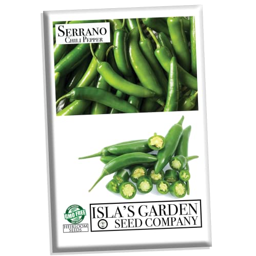 Serrano Hot Chili Pepper Seeds for Planting, 100+ Heirloom Seeds Pe...