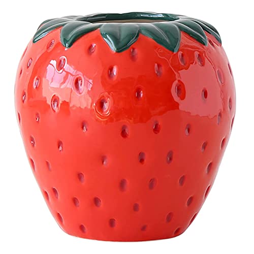 Strawberry Ceramic Vase Creative and Cute Flower Vase, Unique Straw...