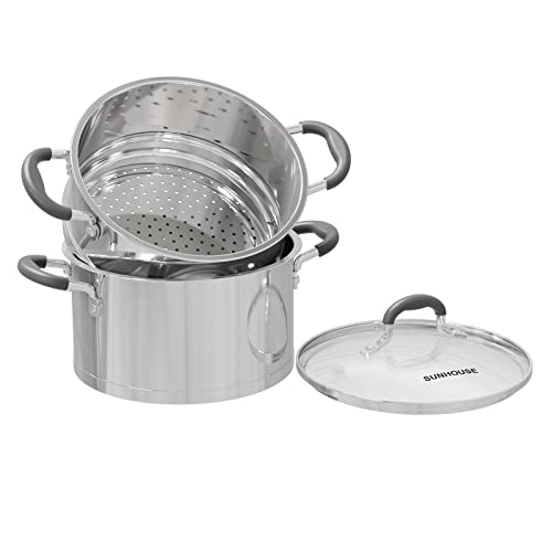 SUNHOUSE - Stainless Steel Cookware Set with PFOA-free, 18 10 Stain...