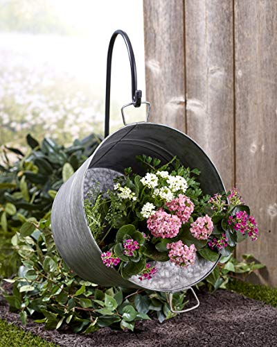 The Lakeside Collection Pail Planter for Gardens - Galvanized Metal...