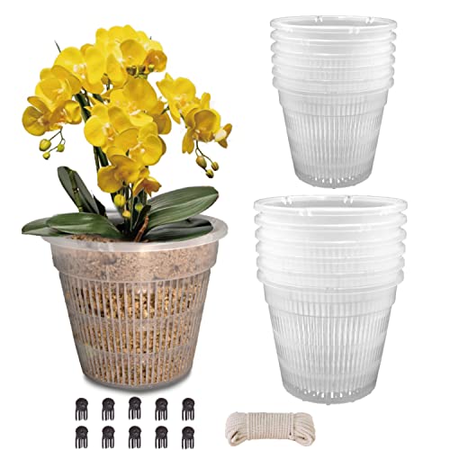 Tialero Orchid Pot, 12 Pack Orchid Pots with Holes, 5.5in and 4.5in...
