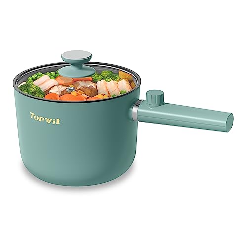 Topwit Hot Pot Electric, 1.5L Ramen Cooker, Portable Non-Stick Fryi...