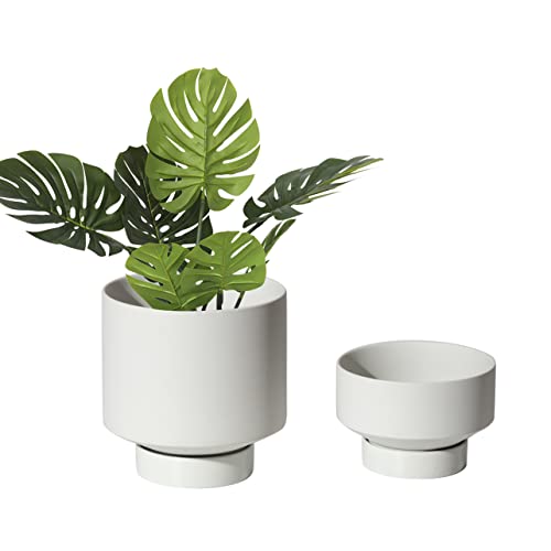 UBEE Ceramic Flower Pots | 5.43 Inch + 4.61 Inch Plant Pot for Indo...