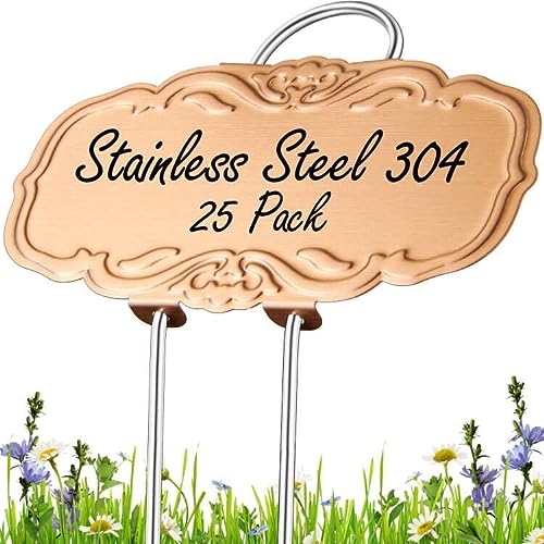Updated Metal Plant Labels for Garden, 25 Pack Stainless Steel DIY ...