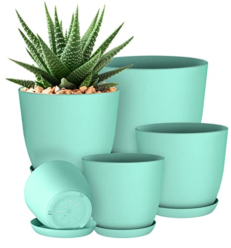 Utopia Home Plant Pots Indoor with Drainage - 7 6.6 6 5.3 4.8 Inche...