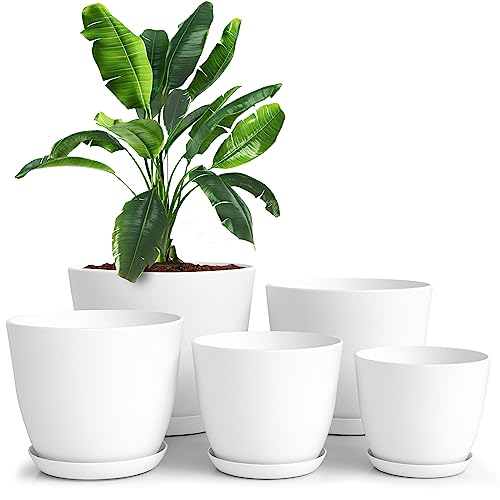 Utopia Home - Plant Pots Indoor with Drainage - 7 6.6 6 5.3 4.8 Inc...