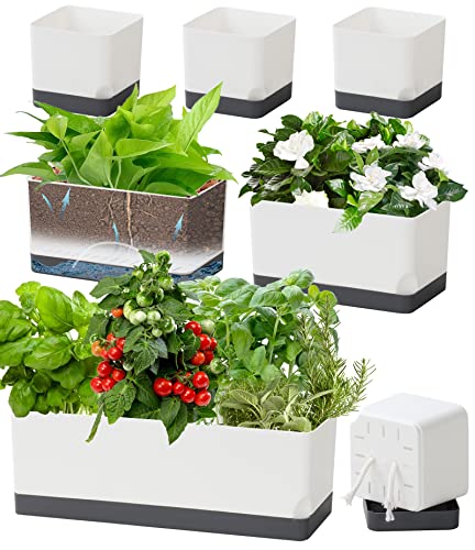 Vugosson Self Watering Planters Pots for Indoor Plants, 7 Pack 4+8+...