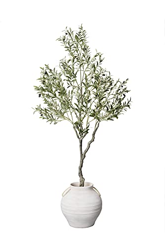 VYNT Olive Tree Artificial 7 Feet Tall, Fake Indoor Tree, Faux Deco...