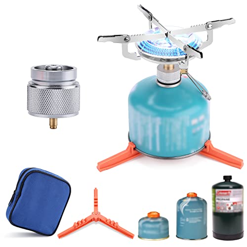 WADEO Portable Camping Stove Burner, Backpacking Stove with 1LB Pro...