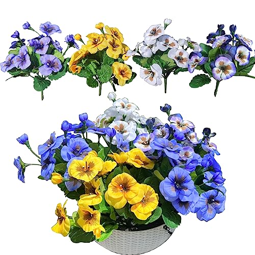 WAIFOMEI 8 PCS Artificial Pansy Flowers Small 10.23   UV Resistant ...