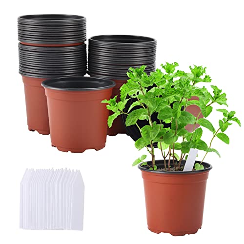Whonline 150 Pack Flexible Plant Nursery Pots 4 Inch Thickened Soft...