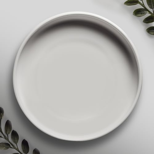 Willowy Matte White Ceramic Pot Saucer - Drainage Tray for 6, 7, 8,...