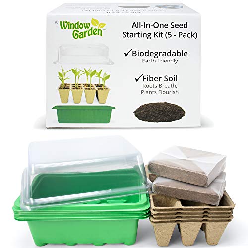 Window Garden Biodegradable Seed Starter Kit (5 Pack)- Eco Friendly...