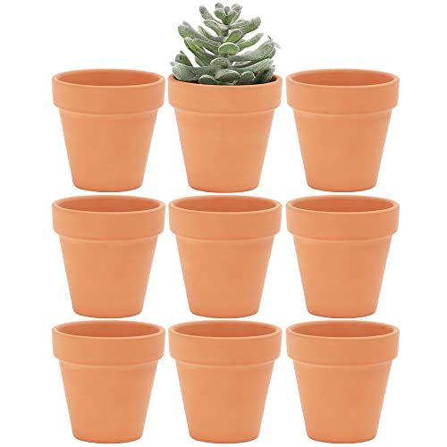 Yishang 2 Inch Mini Terracotta Clay Pots Pack of 9 - Small Hand Cra...