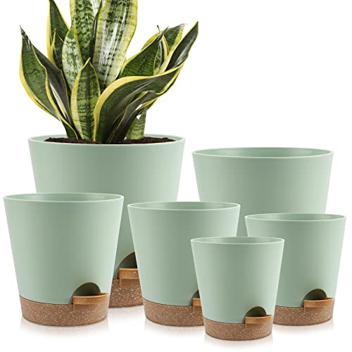 YNNICO Indoor Self Watering Planters with Drainage Holes and Saucer...