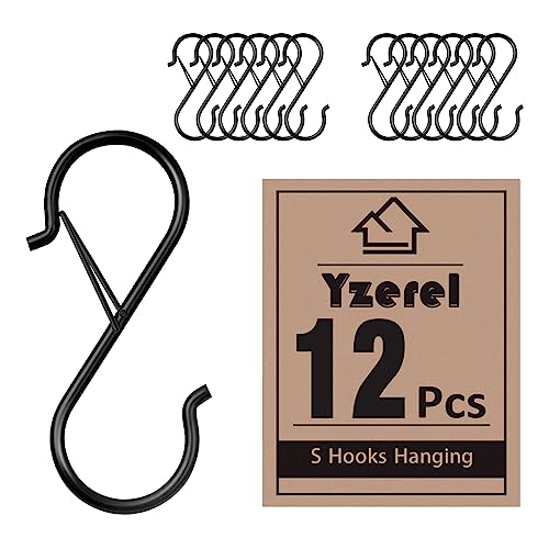 Yzerel 12Pcs S Hooks Hanging Safety Buckle - 3.5 inch Heavy Duty S ...