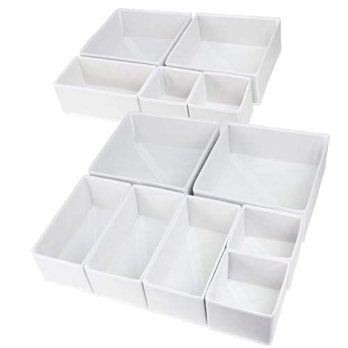 12 Pack Drawer Organizers for Clothing, Foldable Clothes Drawer Org...