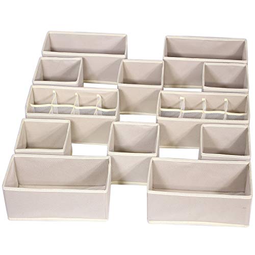 12 Pack Foldable Drawer Organizer Dividers Cloth Storage Box Closet...