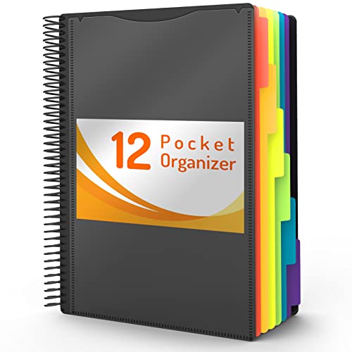 12 Pocket Project Organizer, Forvencer 1 6-cut Tab Binder Organizer...
