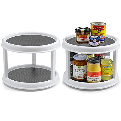 2 Set, 2 Tier 10  Turntable Lazy Susan Organizers for Cabinet, Rota...
