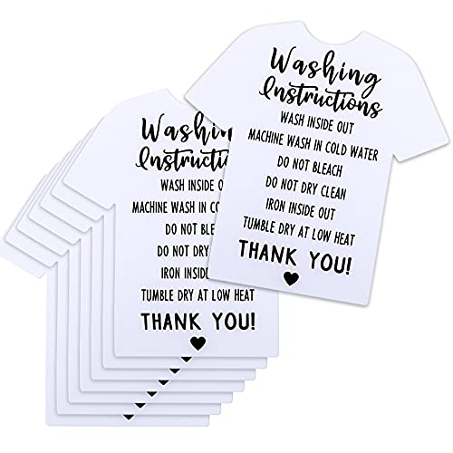 200 Pieces T Shirt Washing Instructions Cards Shirt Cleaning Care I...