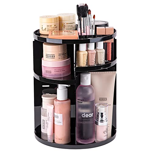 360 Rotating Makeup Organizer - Adjustable Shelf Height and Fully R...