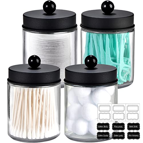 4 Pack Apothecary Jars Bathroom Vanity Storage Organizer Set -Count...