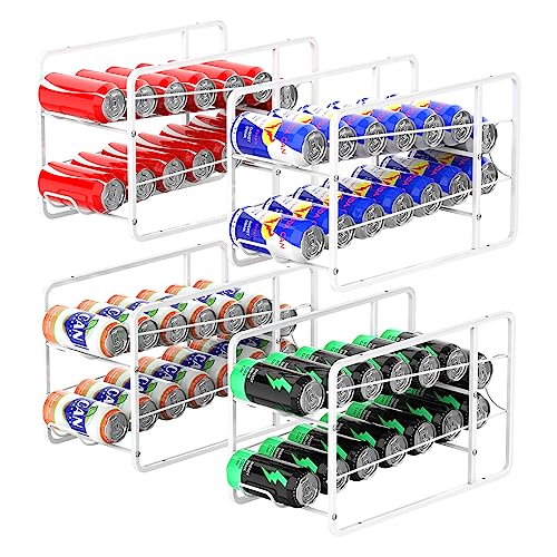 4 Pack Soda Can Organizer Storage Rack for Tall 16OZ Cans, Stackabl...