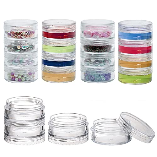 5 Set (20 Pieces) Stackable Cosmetic Containers with Screw Lids and...