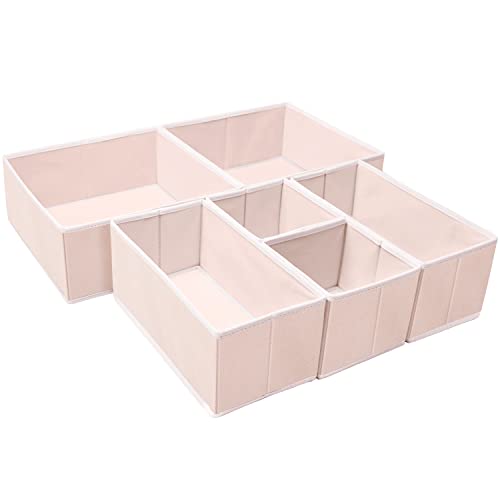6 Pack Clothes Drawer Organizer Dividers, Fabric Foldable Closet Dr...