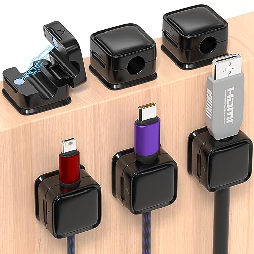 6 Pack Magnetic Cord Organizer, Easy Secure Adhesive Cable Manageme...