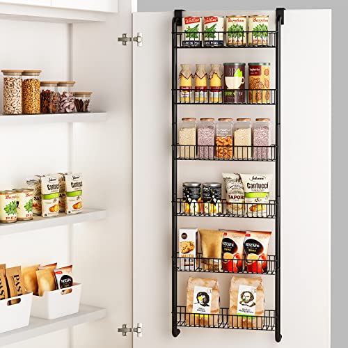 6-Tier Spice Rack Organizer with Door Hook, Wall Mounted & Over the...