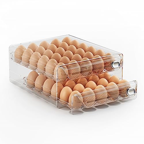 60 Grids Egg Container for Refrigerator, Egg Holder for Fridge, Sta...