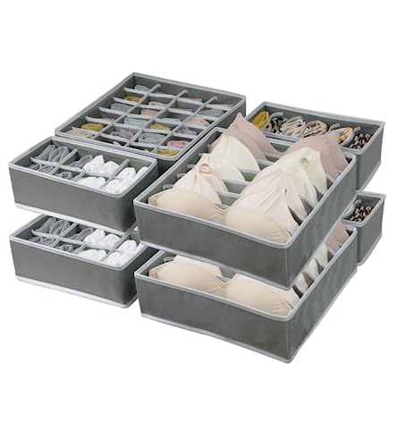 8 Pack Drawer Organizers for Clothing, Foldable Underwear Drawer Or...