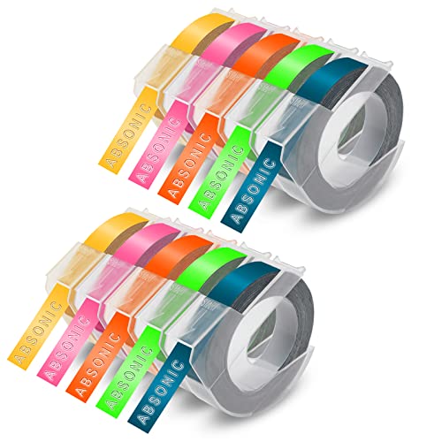 Absonic 10-Pack 3D Label Maker Tape Compatible for Dymo Embossing L...
