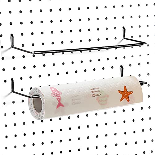 AccEncyc 2 Pack Pegboard Towel Holder Pegboard Hooks for Paper Towe...