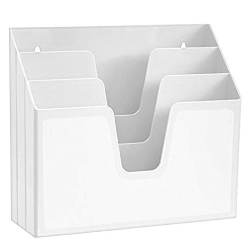 Acrimet Horizontal Triple File Folder Holder Organizer (White Color...