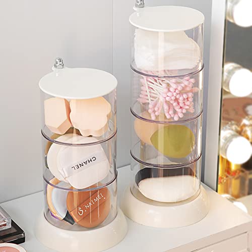 AfooBezos 4 Layer Clear Jewelry Organizer, Rotatable Small Cute Acr...