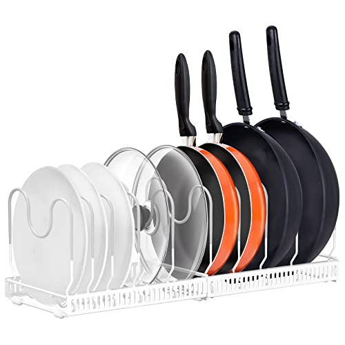 AHNR Expandable Pot and Pan Organizers Rack, 10+ Pans and Pots Lid ...